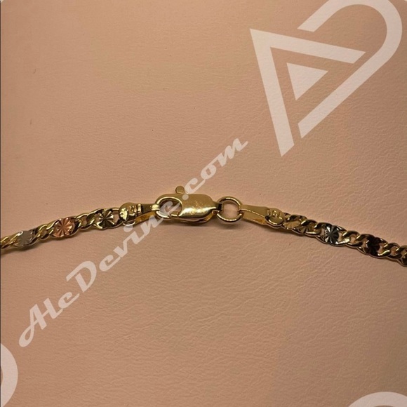 Tri-colored Valentino chain (gold plated) - Picture 3 of 5